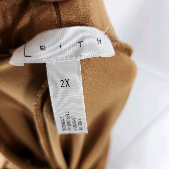 Leith Pleated Pull On Ankle Pants Trousers Womens Plus Size 2X Tan - Picture 6 of 7